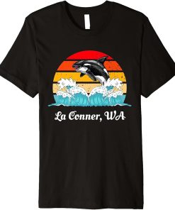 La Conner WA Vintage Distressed Orca Killer Whale Art Premium T-Shirt