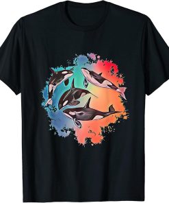 Orca Motif Whale Predator Animals Design Orcas T-Shirt